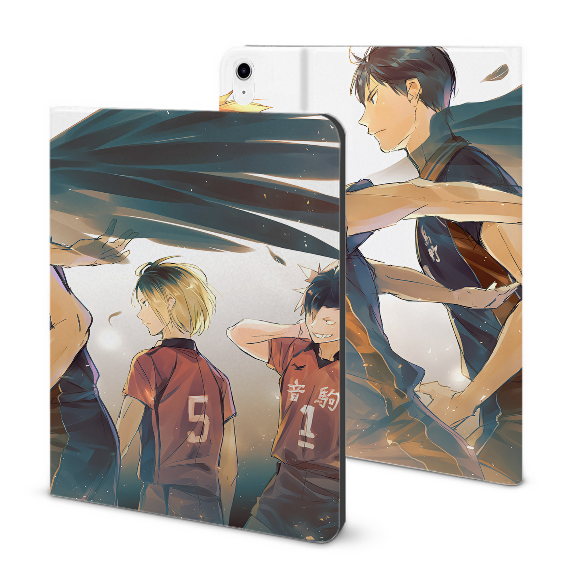 （画像用） ハイキュー!! Haikyu!! IPad ケース ブック型 PUレザー TPU 耐衝撃 軽量 薄型 ペン収納なし 全面保護 IPad 各モデル対応
